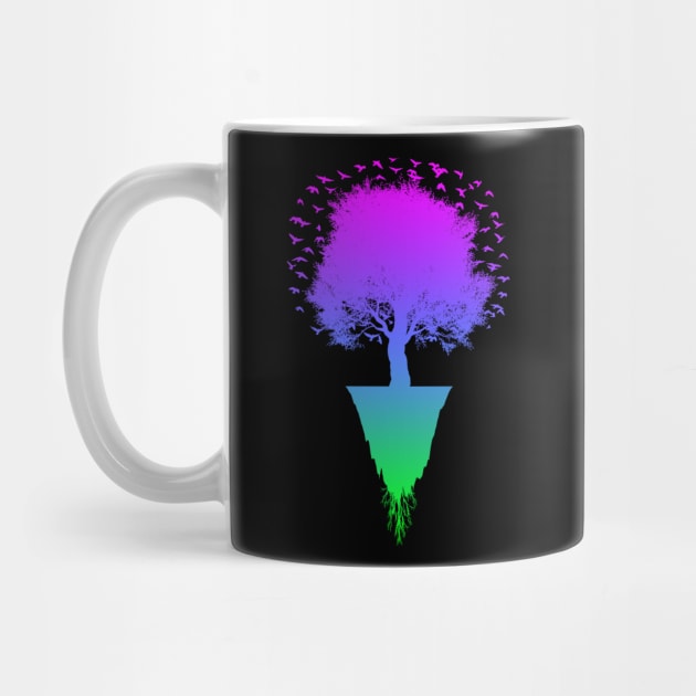 Colorful Tree Silhouette by Drop23